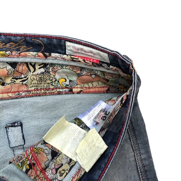 RARE Ed Hardy Skiller Jeans Size 36 Blue - Picture 3 of 7